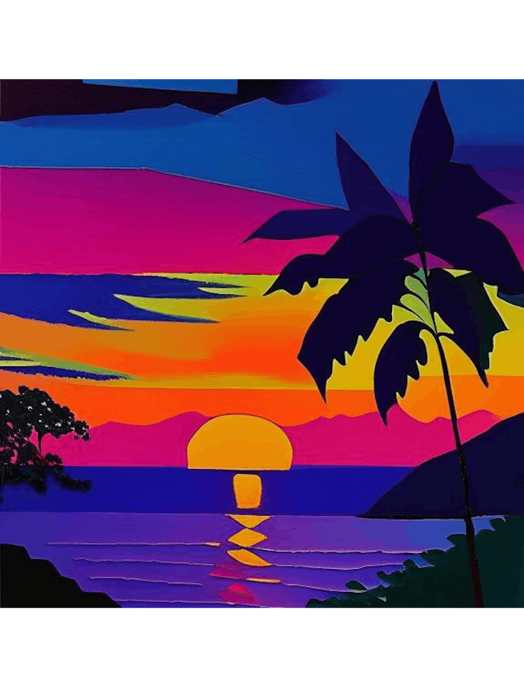Square Palm Tree Sunset