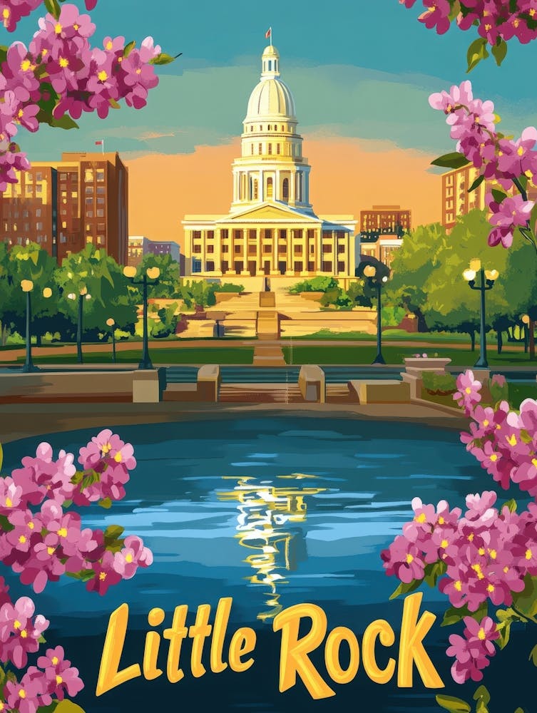 Aihrgdesign A Vintage Travel Poster Of Little Rock Featuring 4