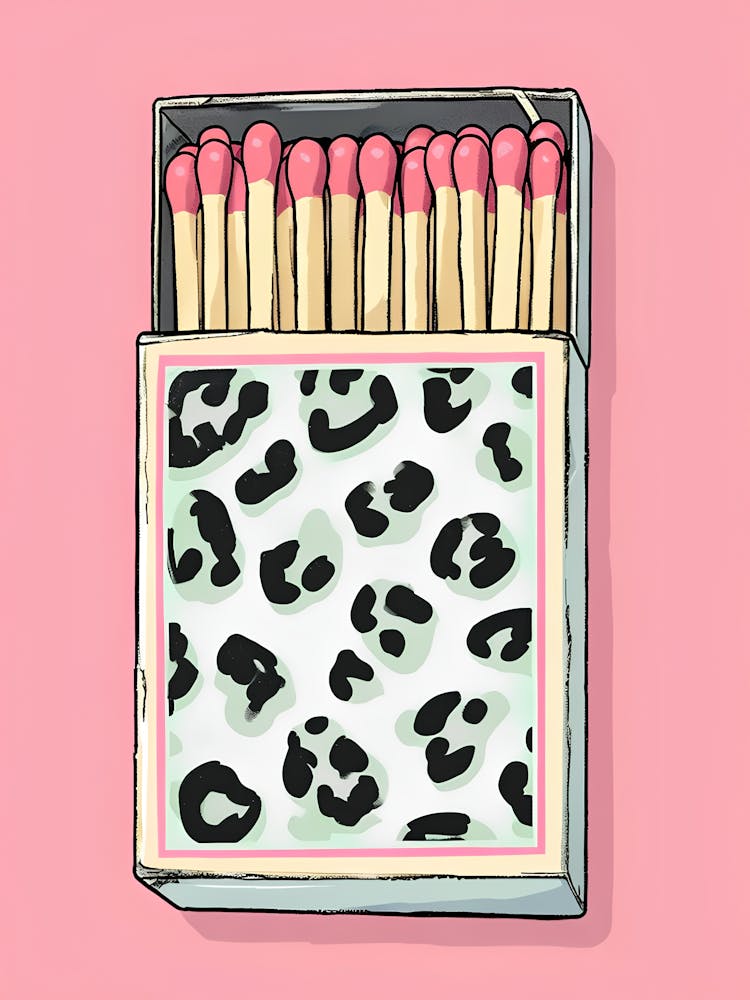 Retro Leopard Pink Matchbox