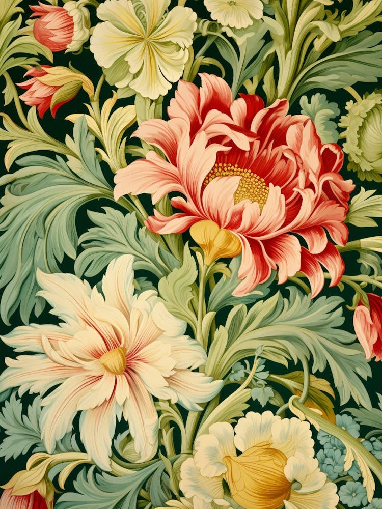 William Morris Floral Wallpaper 1