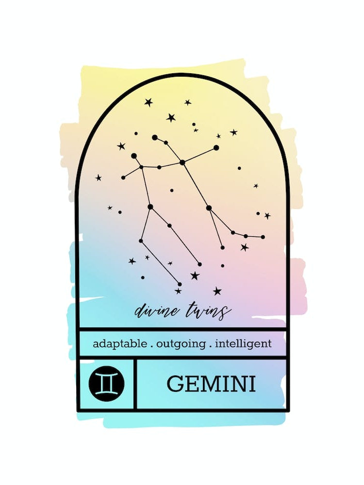 Gemini Zodiac Sign | Rainbow Gradient