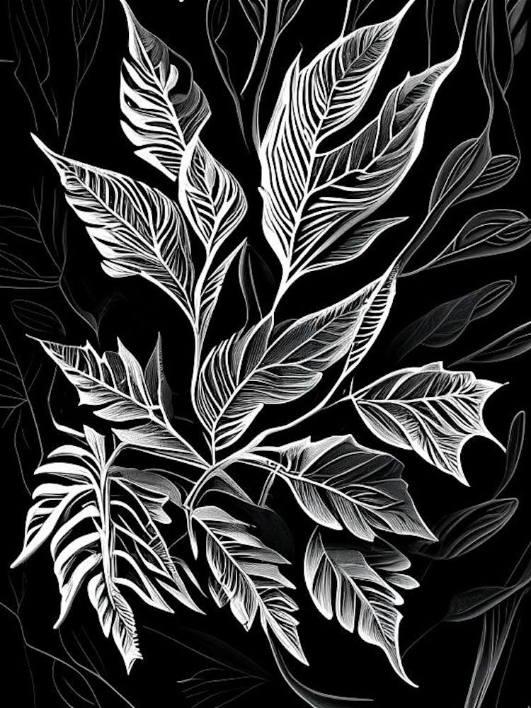 Myrtle Leaf Linocut 3