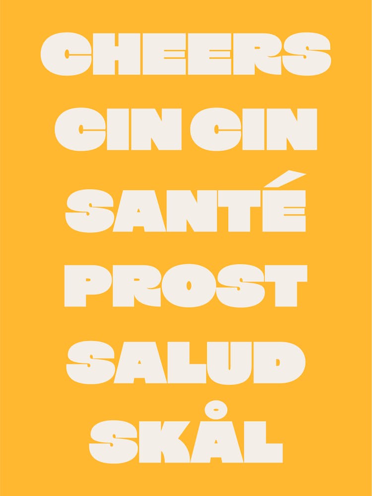 Cheers Cin Cin - Trendy Kitchen - Yellow