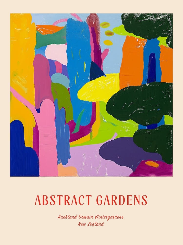 Colourful Gardens Auckland Domain Wintergardens 1 Red Poster