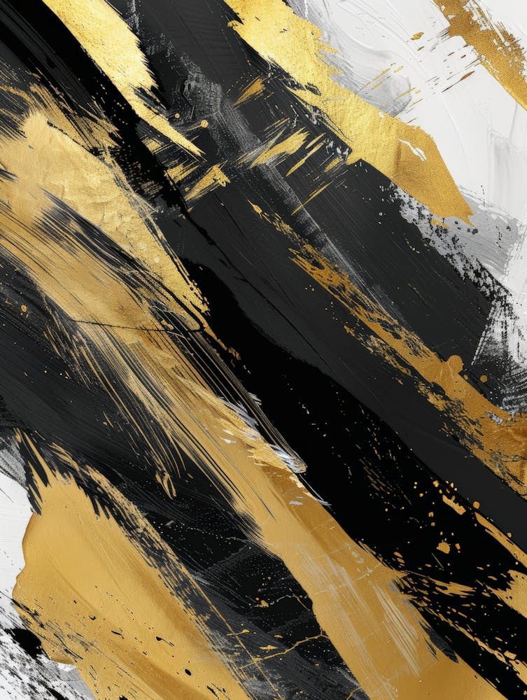 Abstract Gold And Black Painting 2