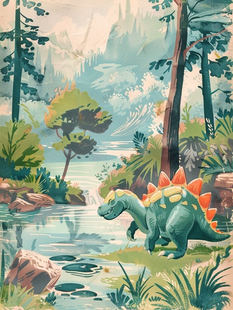 Stégosaure, Peinture de conte 1