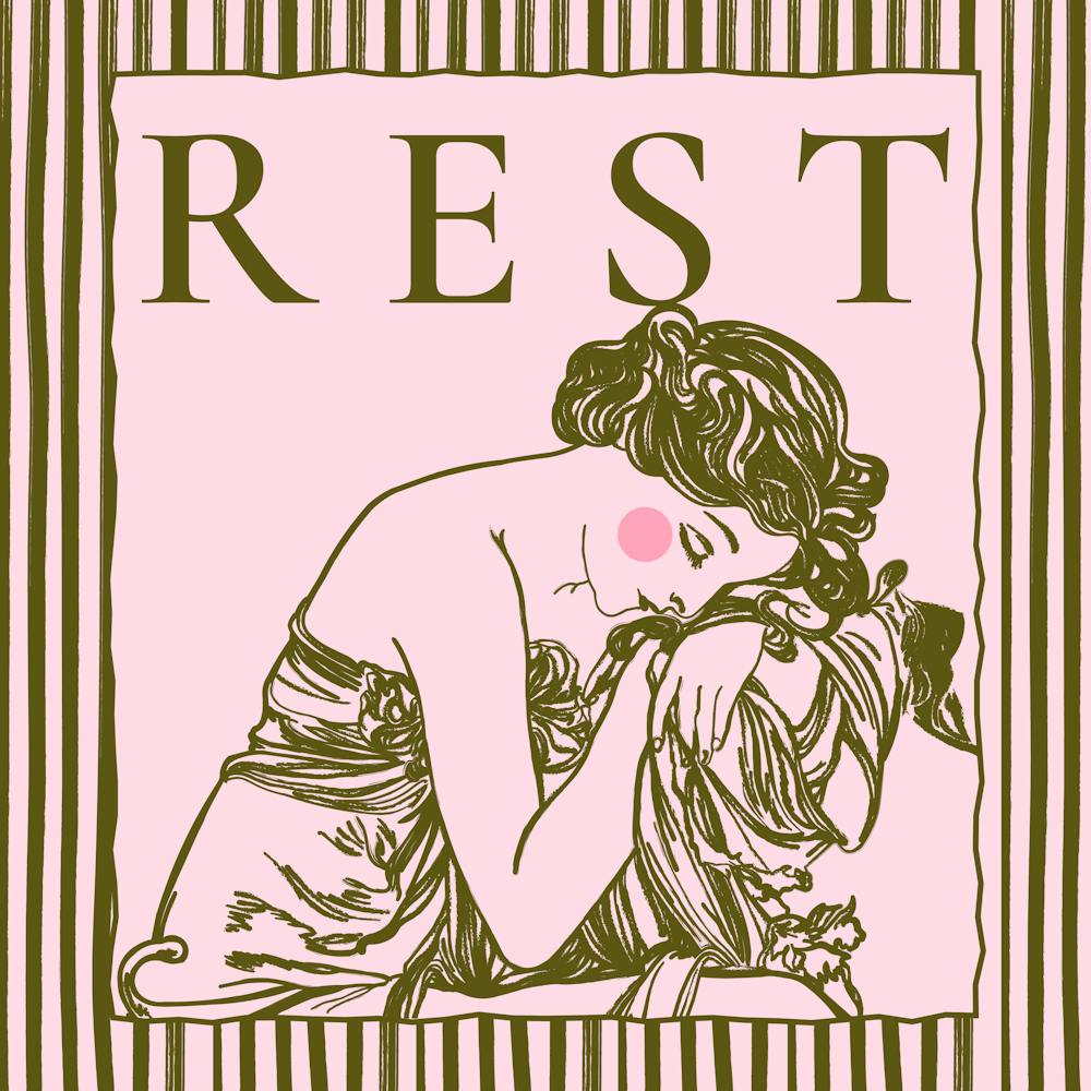 Rest | Vintage Sage Green Art 1