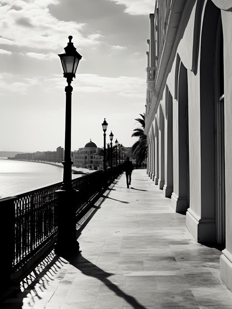 Nice, France, Mittelmeer Schwarz-Weiß-Fotografie Analog 1