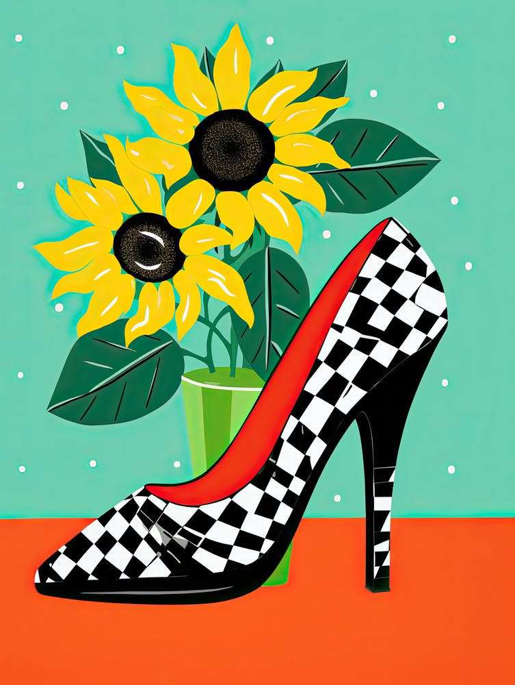 A Woman's Journey in Floral Footwear