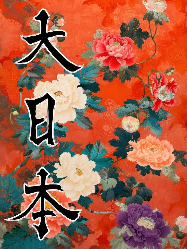 Hokusai Great Japan Poster Japanese Floral  17
