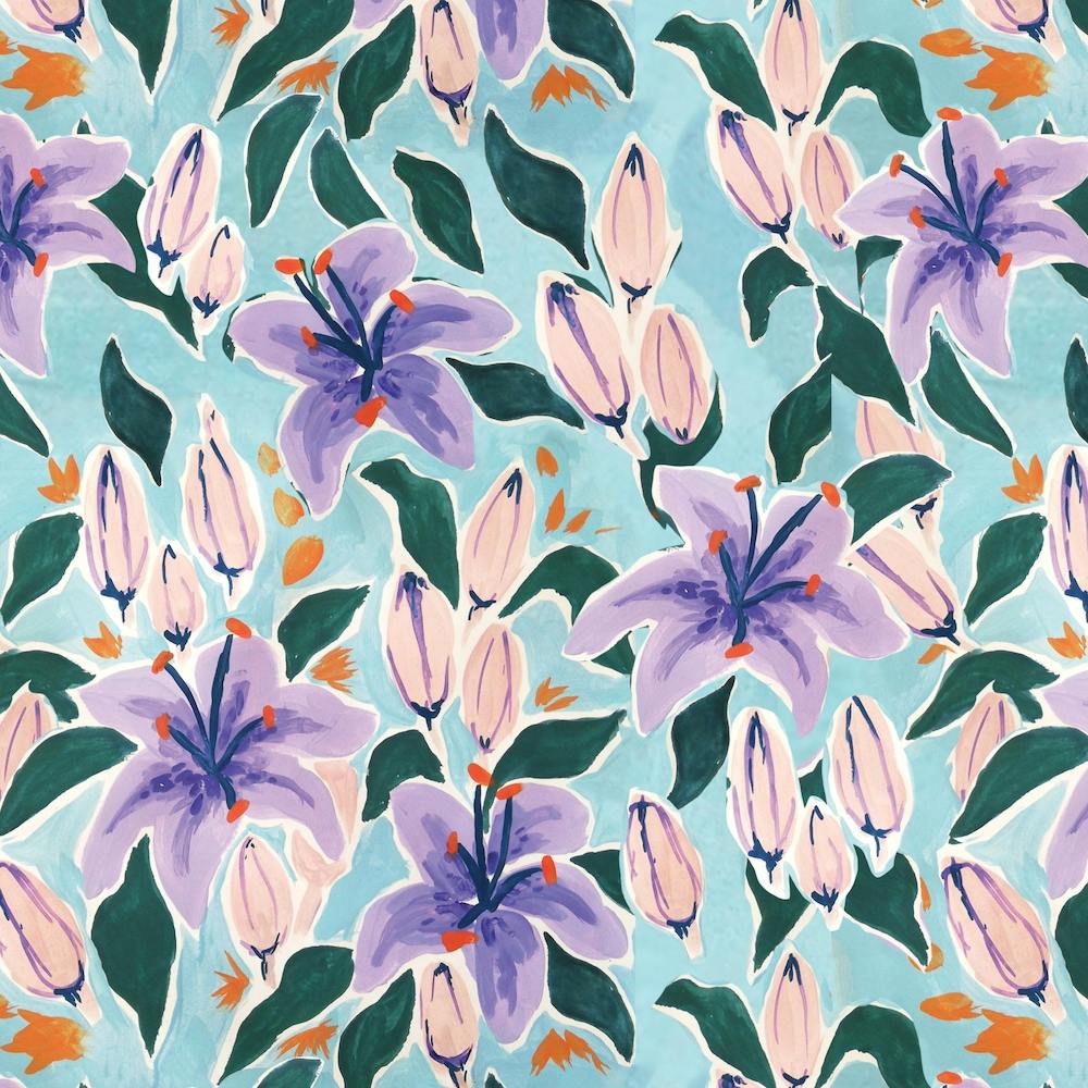 Lily Print Square Square