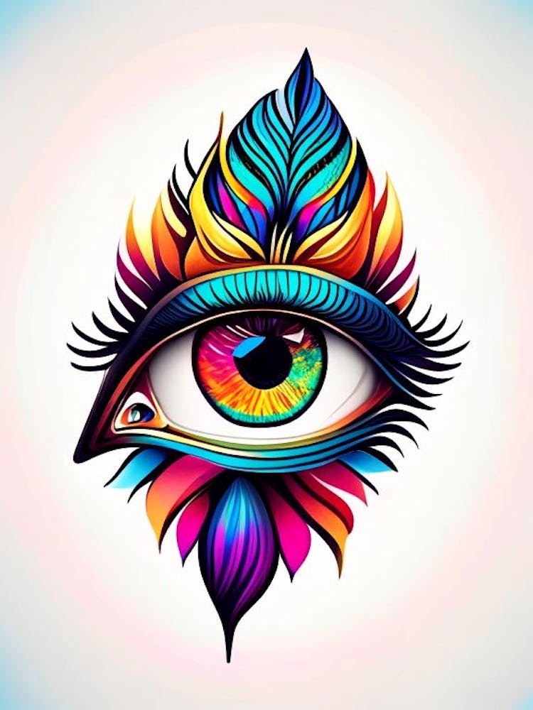 Psychedelisches Auge, Symbol, Drittes Auge Tattoo 3