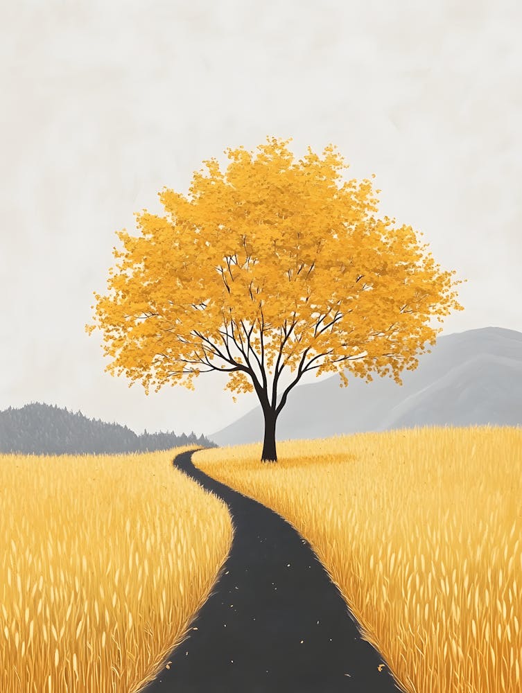 Yellow Tree In A Field