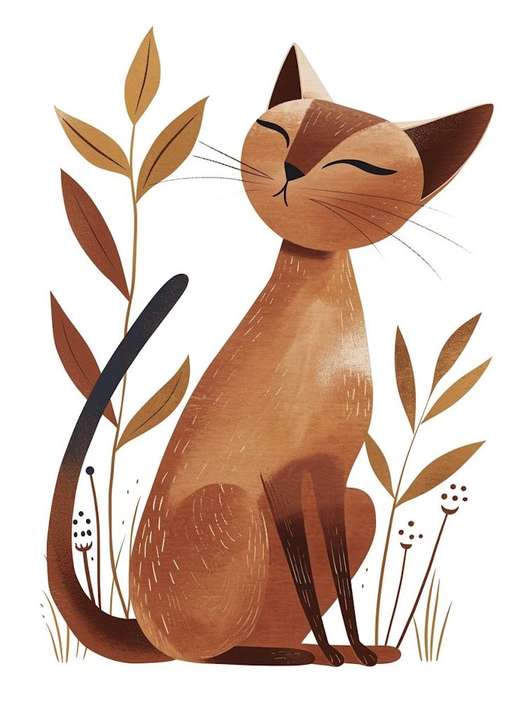 Javanese Cat Clipart Illustration 1