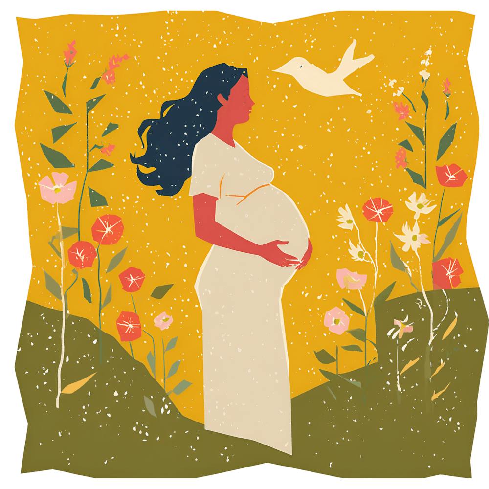 Pregnant Woman With Dove