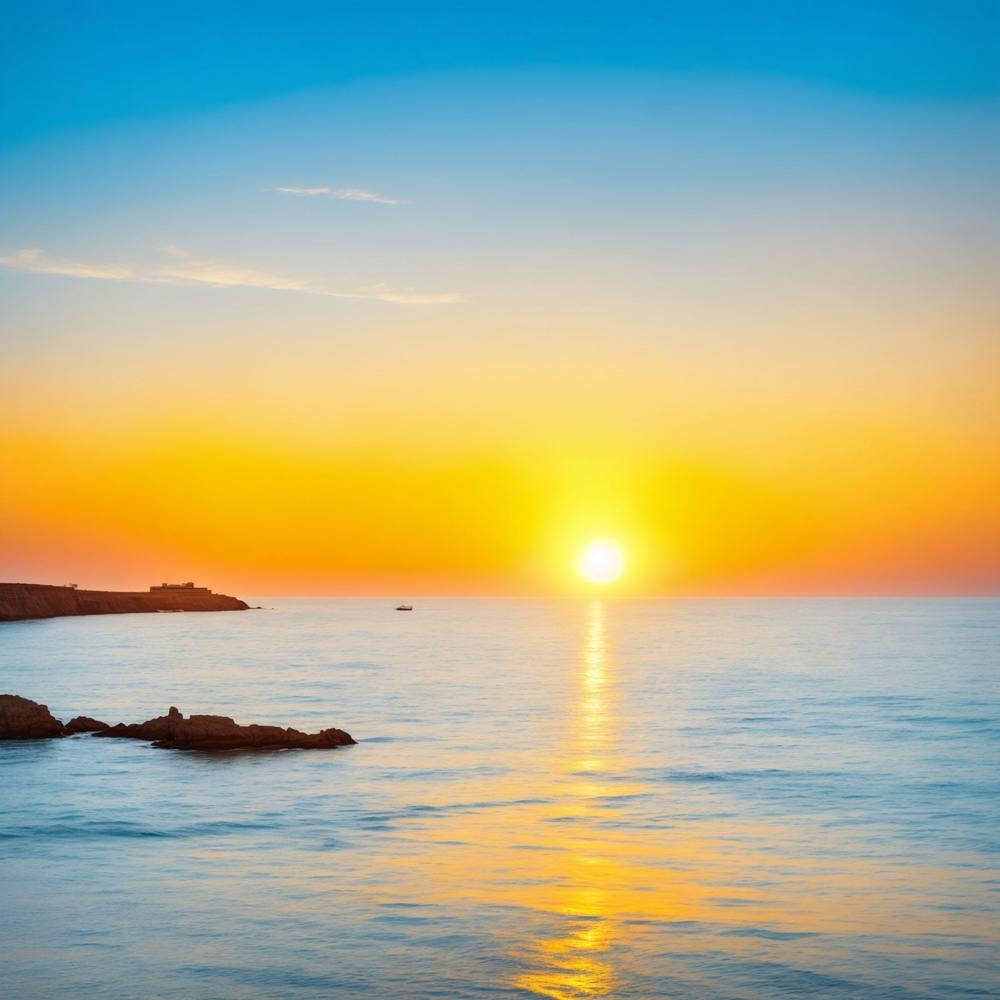 Sunset Over The Sea