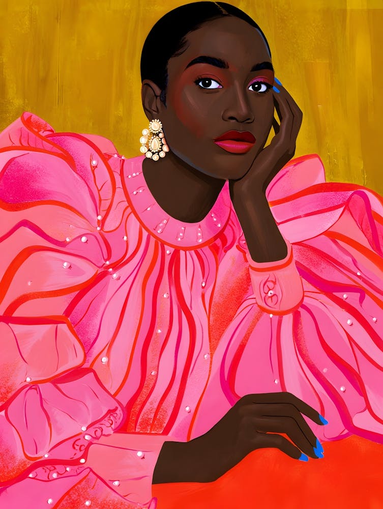 Woman in a Pink Gown: Bold Colors and Glamourous Style