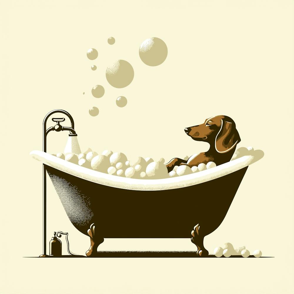 Dachshund Bathtime