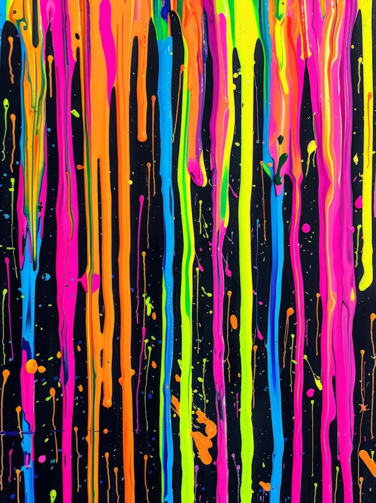 Neon Splatter Painting