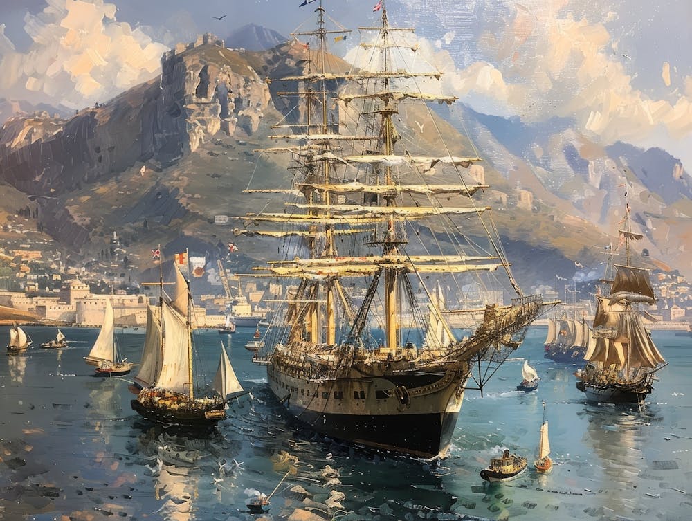 Sailing Ships In The Harbor
