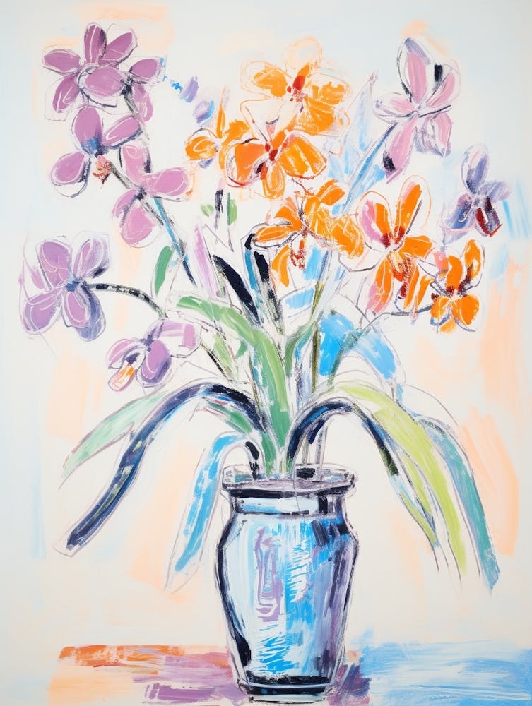 Flower Painting Fauvist Style Orchid 2