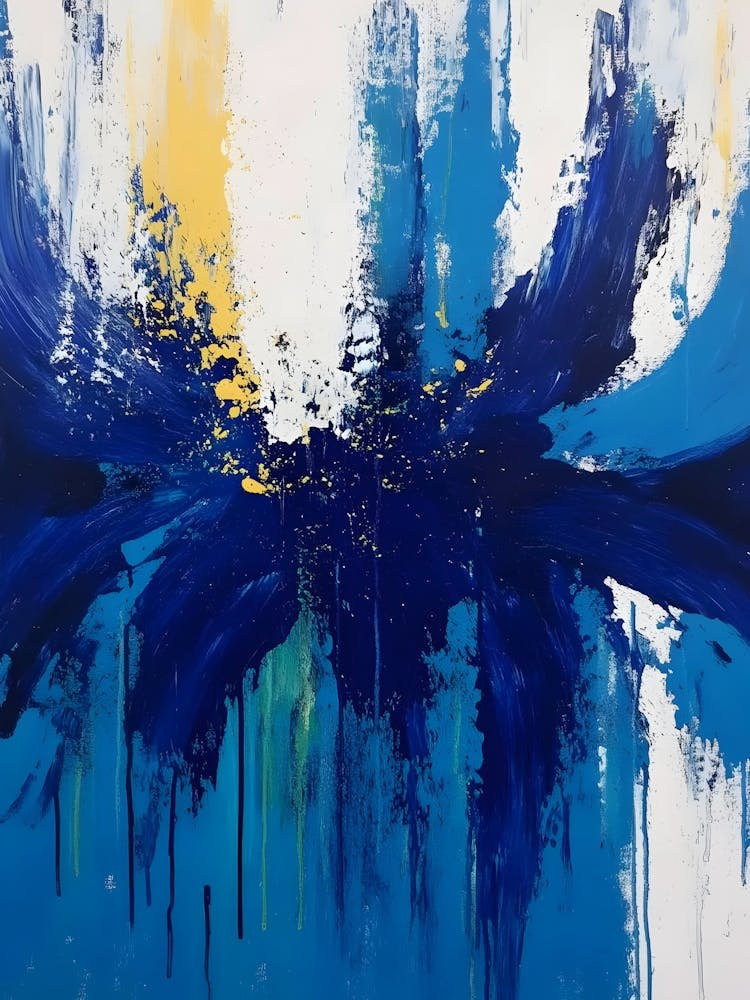 Abstract Blue And Yellow Painting