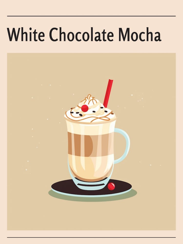 White Chocolate Mocha Midcentury Modern Poster