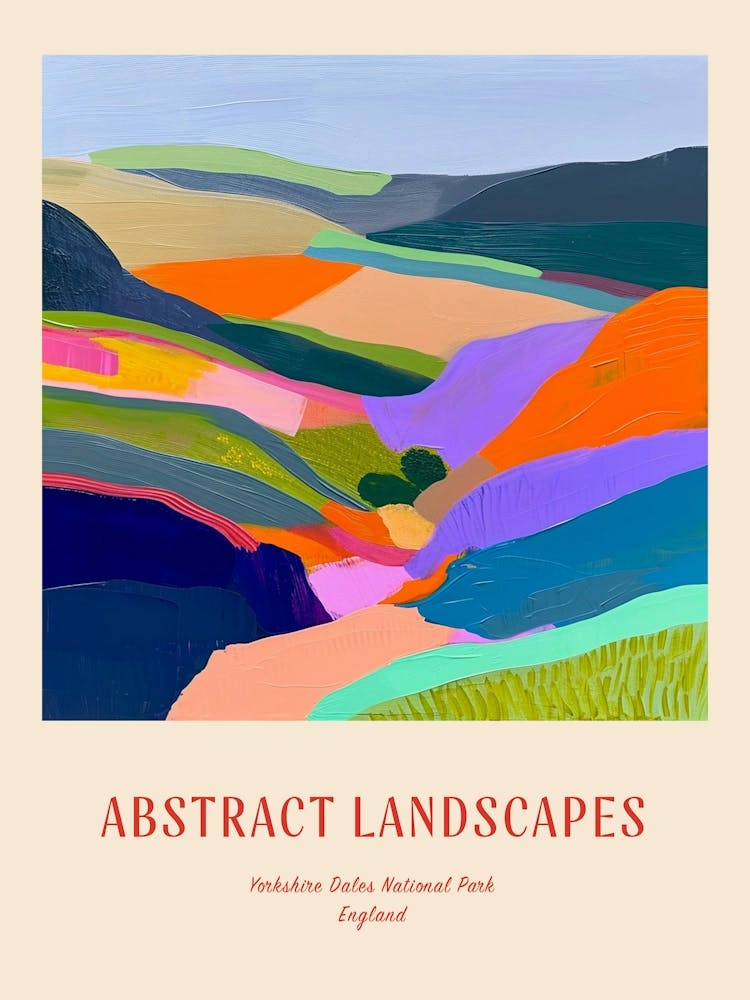 Farbenfrohes abstraktes Yorkshire Dales National Park England 3 Poster