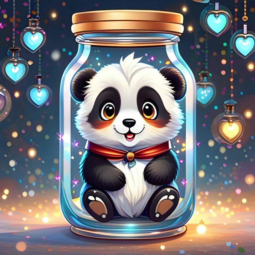 Panda im Glas