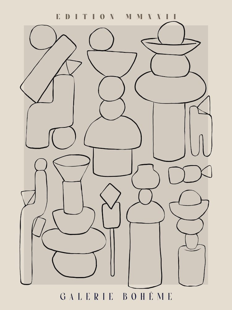 Post Abstract Geometric Pottery Shapes