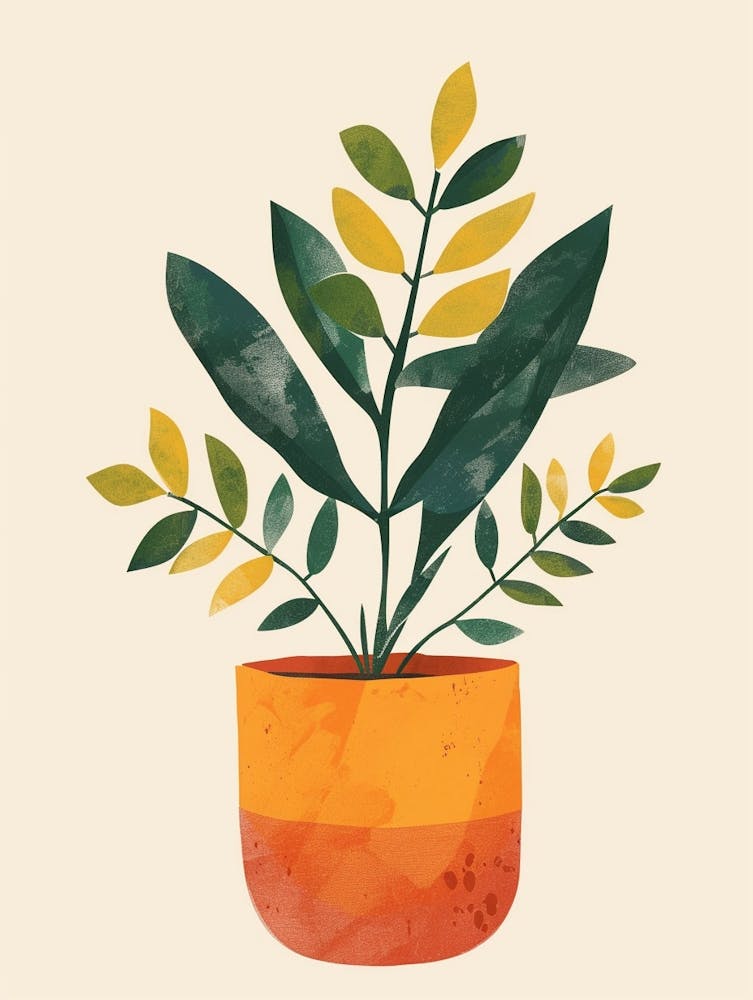 Zz Plant Minimalistische Illustration 1