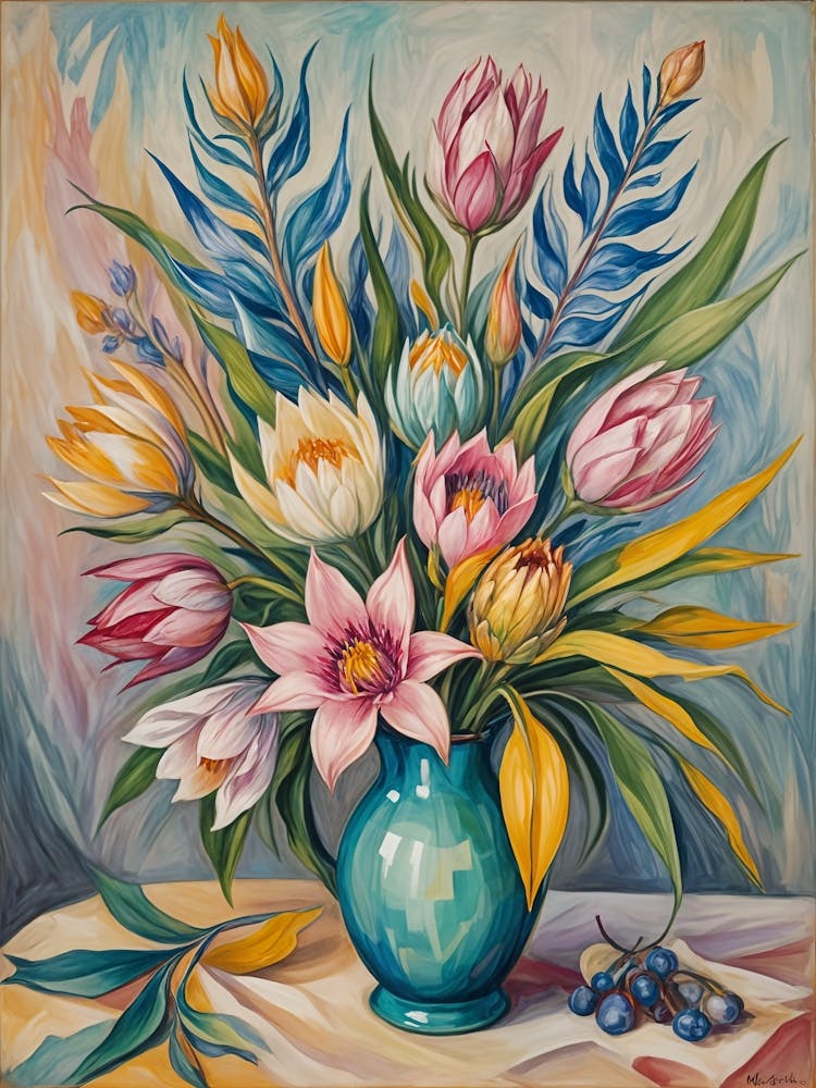Flowers In A Blue Vase