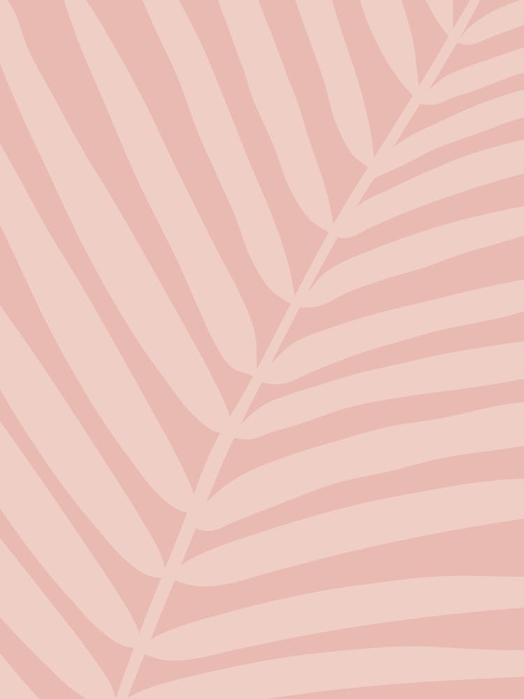 Tropical Palm Leaf Peach
