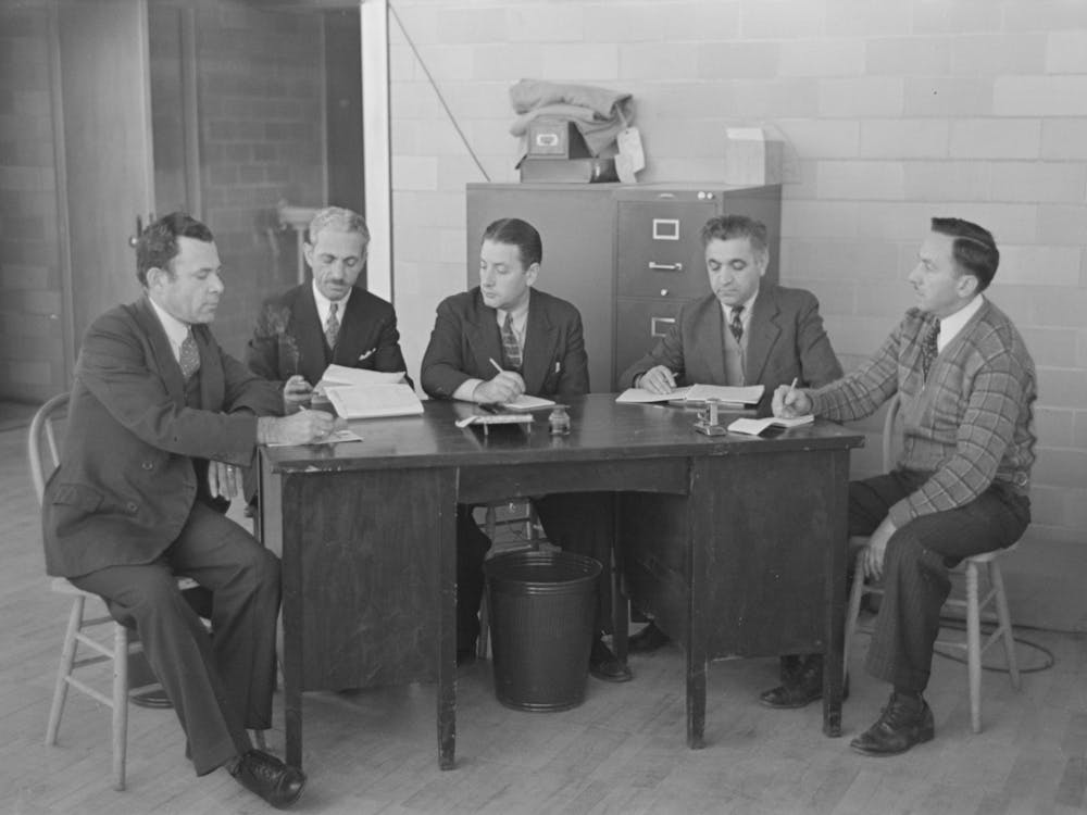 Untitled Photo, Possibly Related To A Meeting Of The Industrial Committee, Jersey Homesteads Hightstown, New