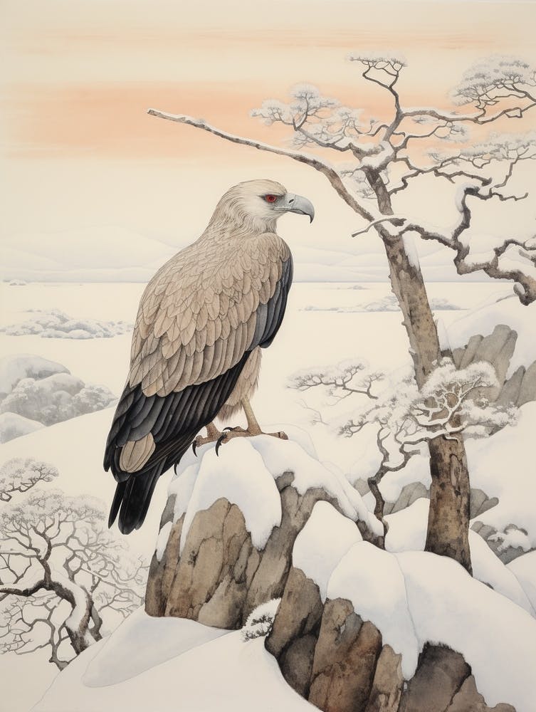Winter Bird Painting Vulture 1