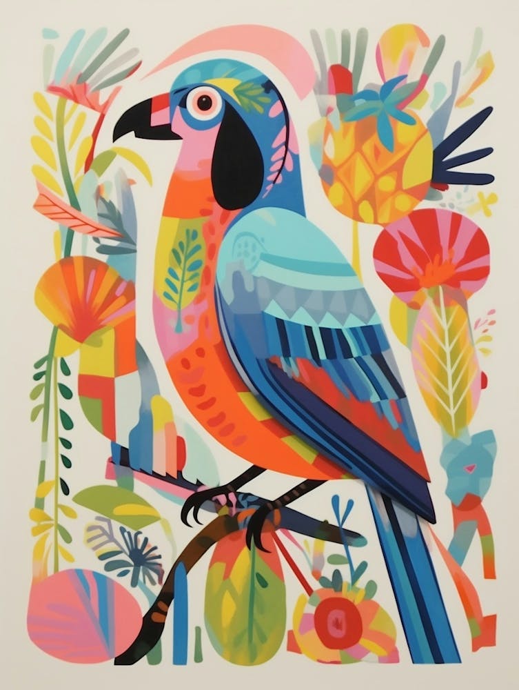 Colourful Scandi Bird Parrot 1
