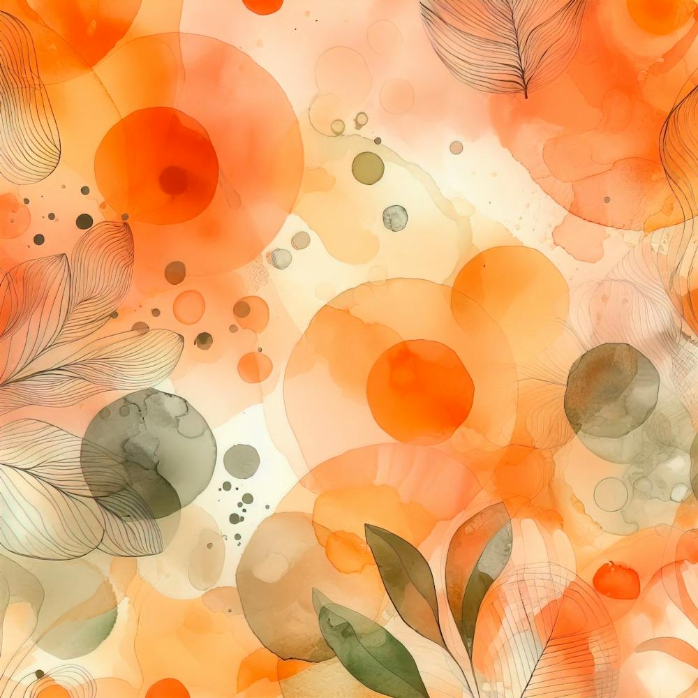 Abstract Watercolor Orange Sage Orange Olive Light Orange Art Background 4