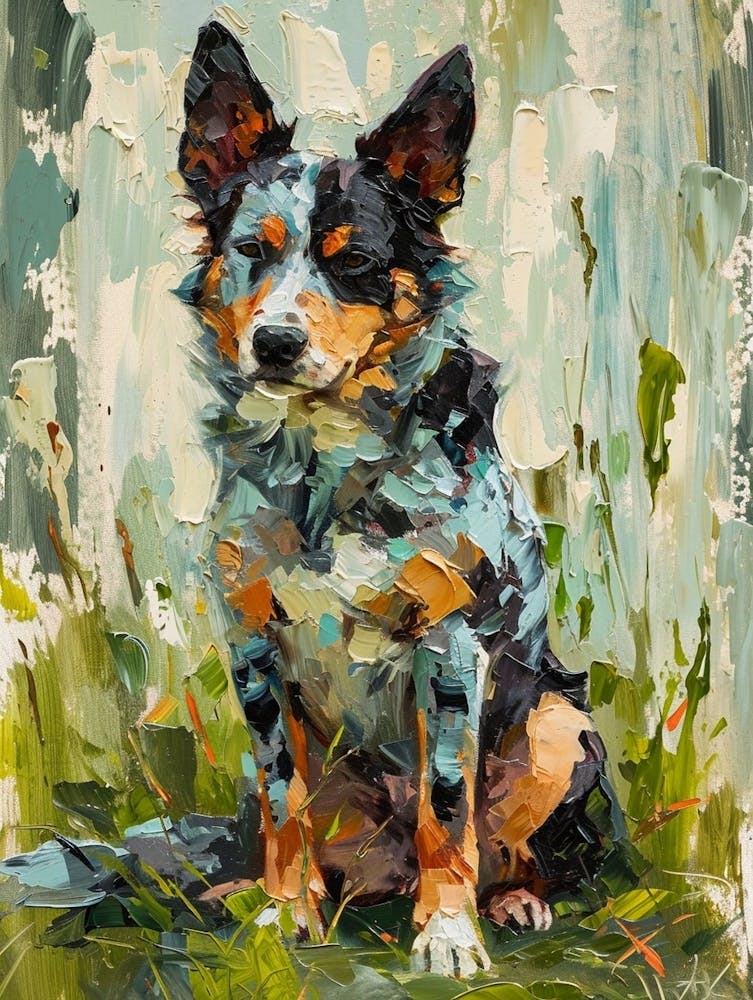 Australian Cattle Dog Acrylic Painting 2