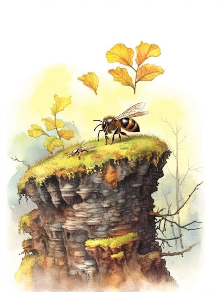 Leafcutter Ant Bee Beehive Watercolour Illustration 4
