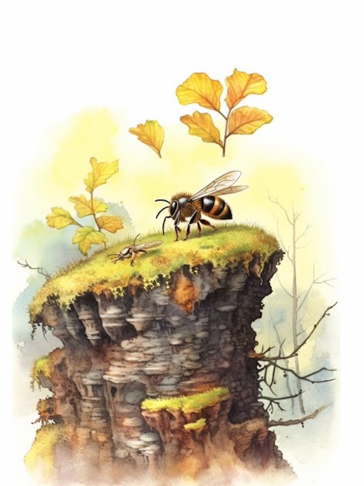 Leafcutter Ant Bee Beehive Watercolour Illustration 4