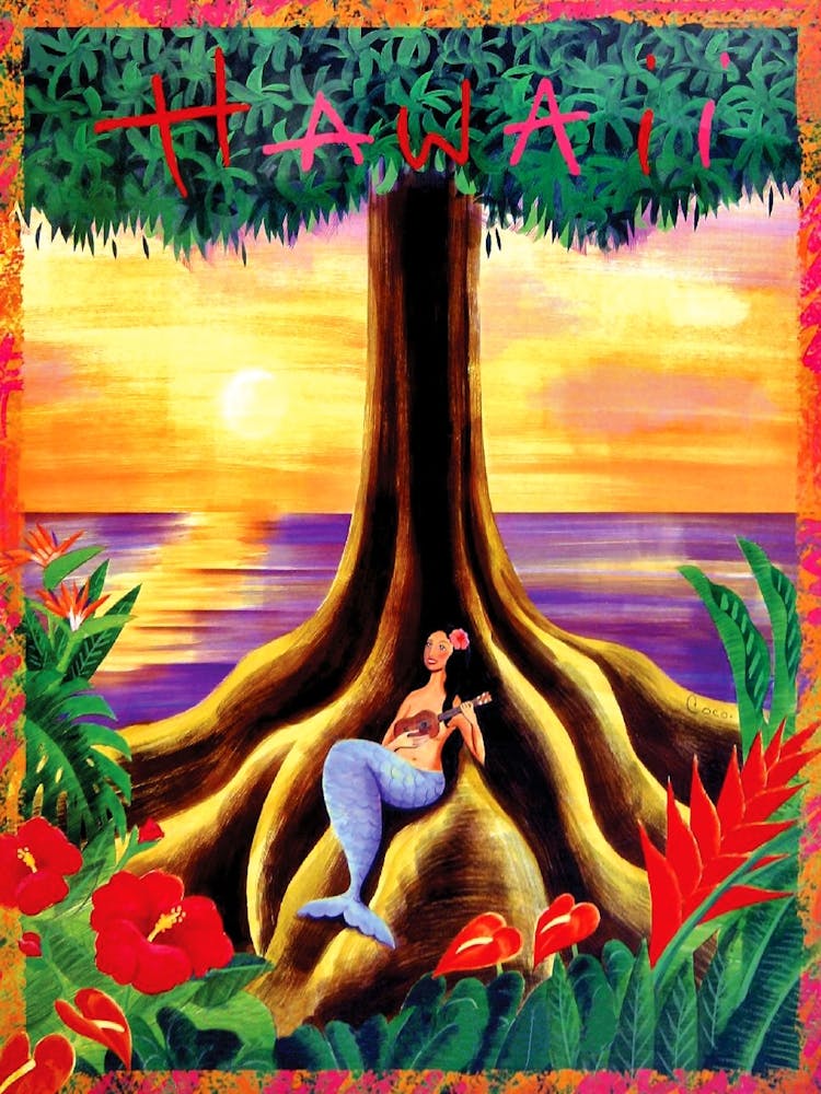 Hawaii, Lonely Mermaid Over The Big Tree