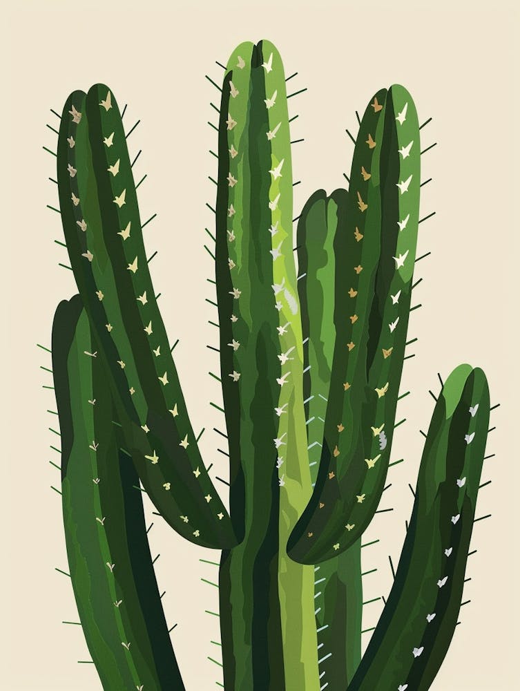 Echinocereus Cactus Minimalist Abstract 1