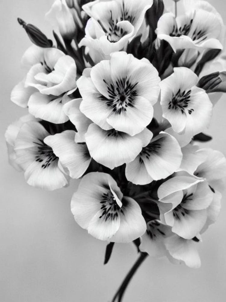 Lisianthus N&B Crayon 1 Fleur