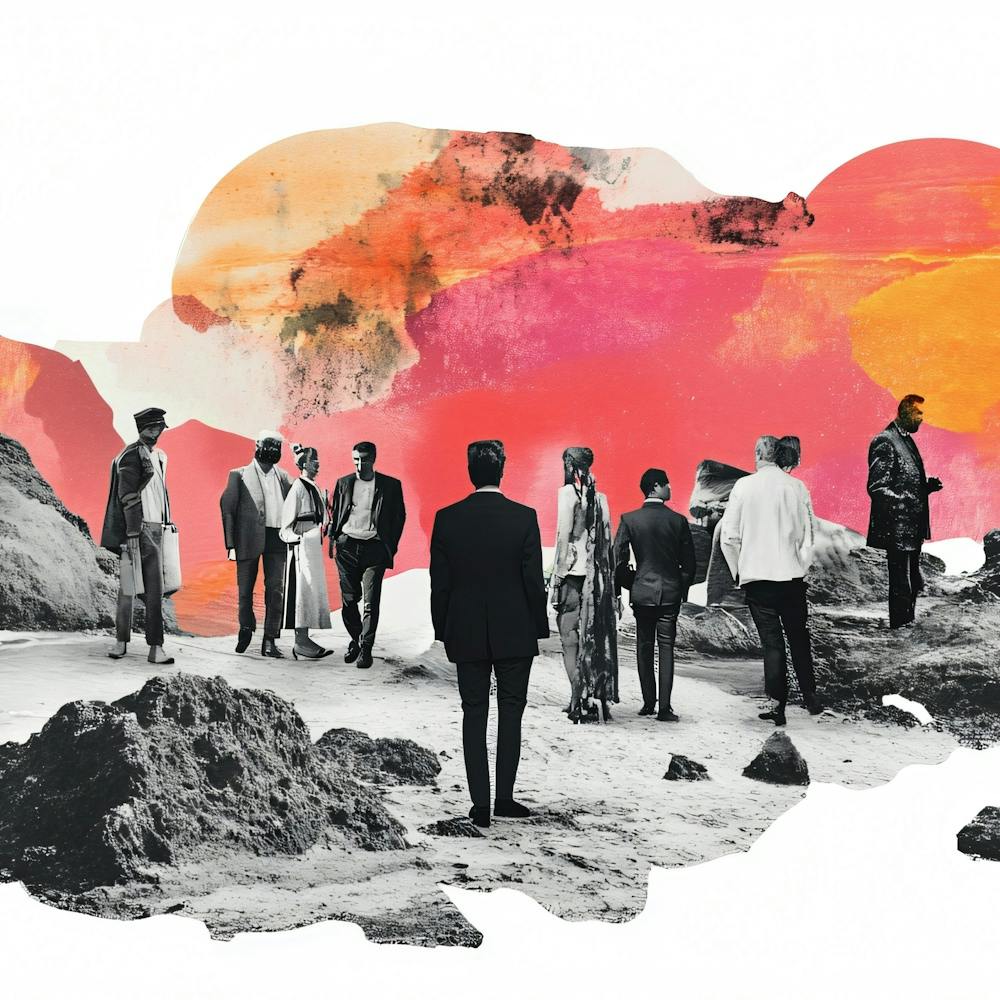 Group Of People Standing In The Desert