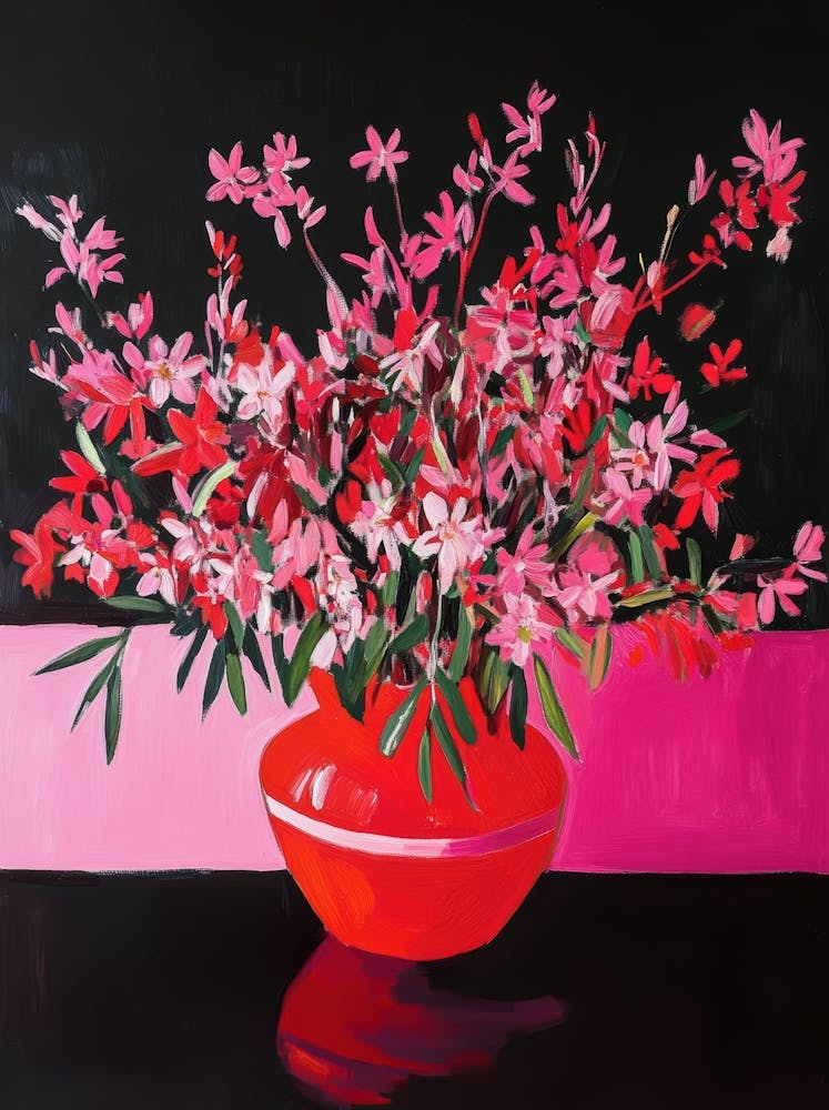 Red Flowers In A Vase 1