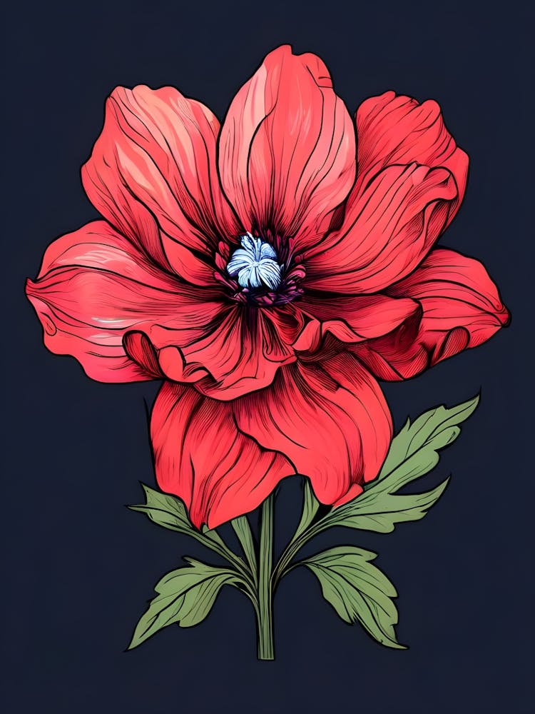 Red Anemone Flower