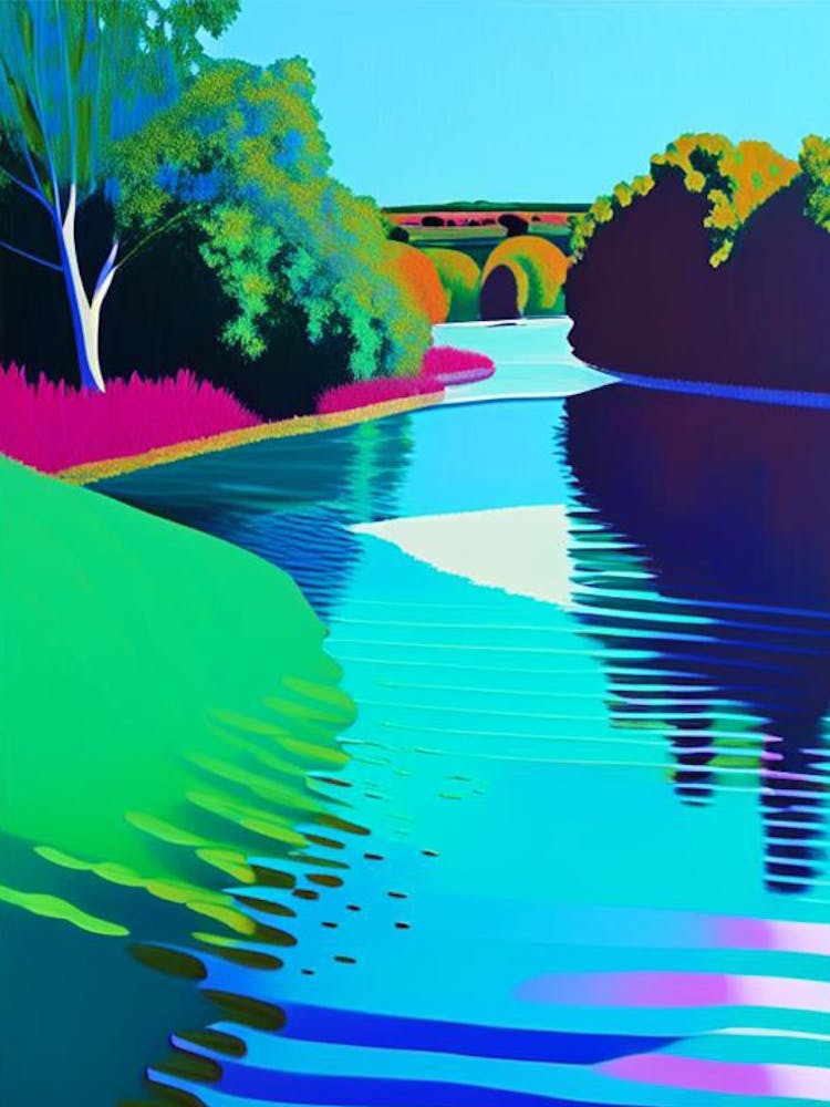River Current Landscapes Waterscape Colourful Pop Art 1