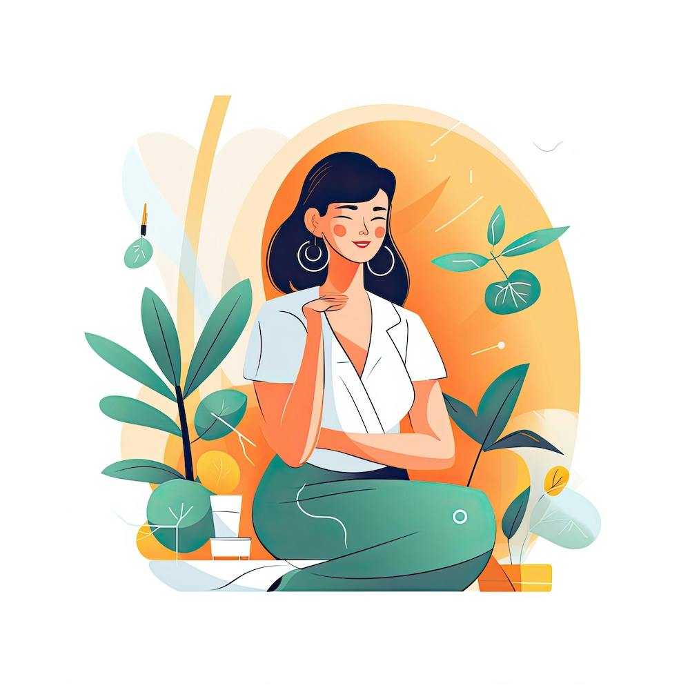 Art Corporel Épanouissement Fille et Plantes Bien-être