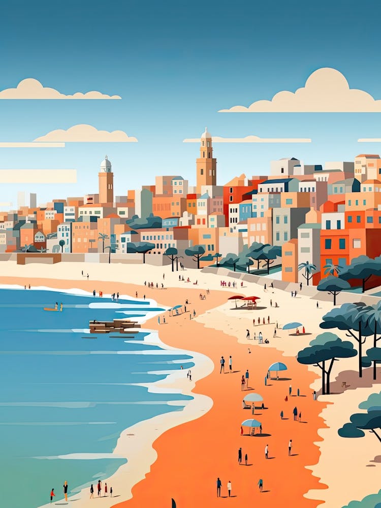 Bondi Beach, Australia, Graphic Illustration 3