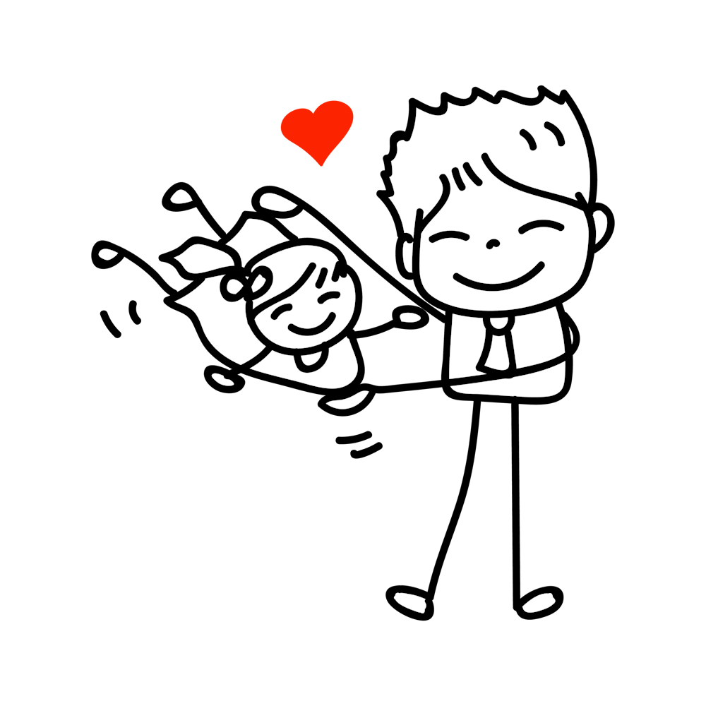 Family Dad And Daughter White Fill